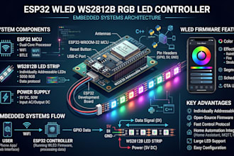 design esp32 wled ws2812b rgb led controller and embedded systems