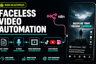 build n8n faceless video automation workflow to post on autopilot