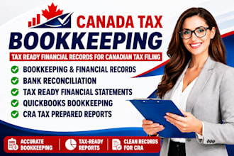 do bookkeeping and prepare tax ready financial records for canadian tax filing