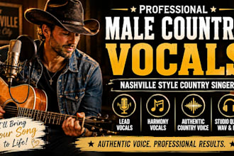 record professional male country folks lore ballad vocals with acoustic guitar