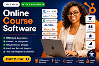 setup kajabi talentlms ispring lms docebo moodle moodle lms kajabi expert graphy