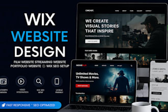 design wix film website wix streaming website portfolio website wix seo setup