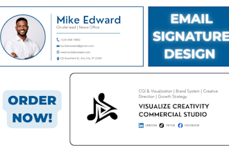 design HTML email signature, clickable signature, gmail, outlook real estate rpf