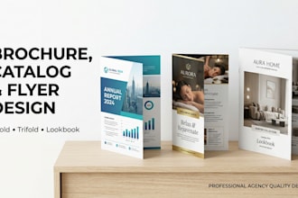 design bifold german trifold marketing flyer, brochure product, catalog lookbook