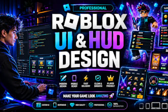 design professional roblox UI hud shop inventory and menus