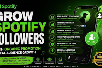 grow spotify followers with organic promotion and real audience growth