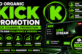 do organic kick promotion, kick channel promotion, to gain followers and viewers