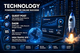 build powerful tech backlinks via guest posting on high DR tech blogs