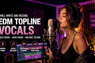 write and sing edm topline vocals for tech house, afro house and melodic techno
