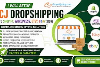 setup cj dropshipping to shopify wordpress etsy ebay store