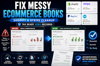 fix messy ecommerce books and reconcile shopify stripe payouts in xero