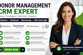 setup donor management software bonterra givesmart bloomerang CRM little green