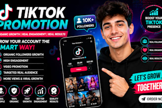 do tiktok promotion,organic followers growth, tiktok engagement, video promotion