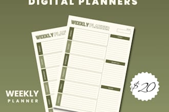 design printable etsy planners for your shop