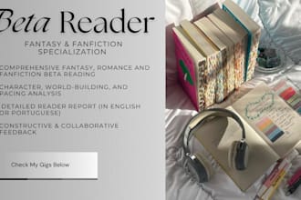 beta reading for plot, pacing, characters, and dialogue