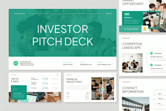 do startup investor deck design, pitch presentation, funding deck, vc slides