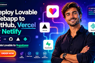 deploy lovable webapp to github, vercel or netlify, migrate lovable to supabase
