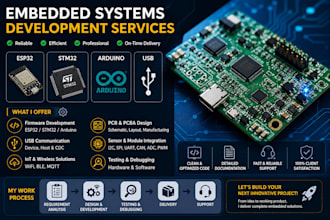 develop esp32, stm32, arduino, embedded systems, usb firmware and pcba solutions