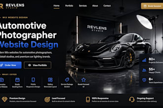 design wix automotive photographers website car detail studio car lighting site