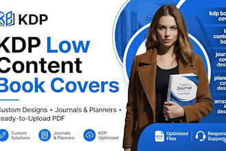 design professional amazon KDP low content book cover for journals and planners