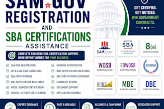 register your business on sam gov and assist with sba certifications
