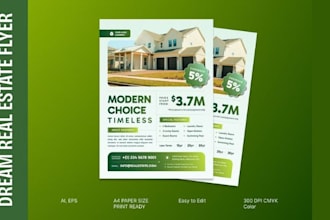 design real estate flyer, brochure, property flyer and marketing materials
