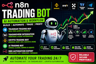 build n8n trading bot, n8n ai agent, crypto trading bot and n8n automation