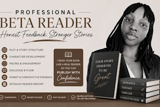 beta read your self help, motivational book and give actionable reader feedback