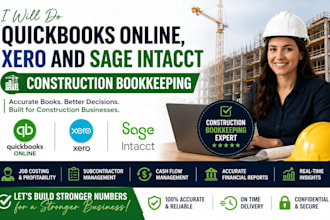 do quickbooks online, xero and sage intacct construction bookkeeping