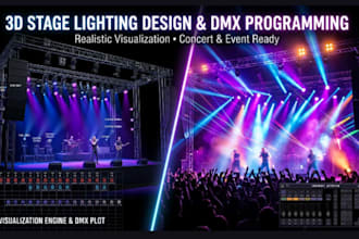 design stage layout lighting plot dmx programming and complete event stage setup