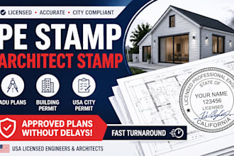draw pe stamp, architect stamp, adu plans, building permit, USA city permit