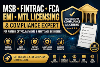 provide msb, fintrac, fca, emi, mtl licensing and compliance consulting