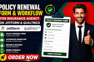 do policy renewal form and workflow for insurance agency on jotform qualtrics
