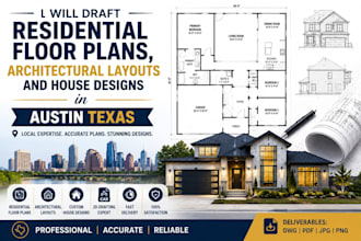 draft residential floor plans, architectural layouts and house designs in austin