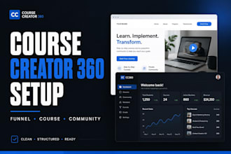 setup course creator 360 courses cc360 landing page sales funnel cc360 community