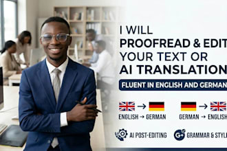 proofread and edit your text in english and german