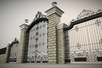 create modern gate design for residential and commercial projects