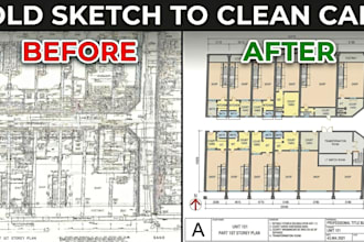 convert PDF, image, or hand sketch to autocad cad drawing