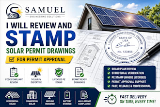 review and stamp solar permit drawings