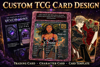 design custom tcg card, trading card game template, and card frame for your card
