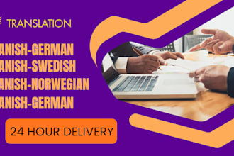 translate texts from danish to german, swedish and norwegian manually