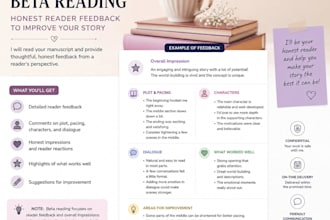 beta read your manuscript and provide feedback