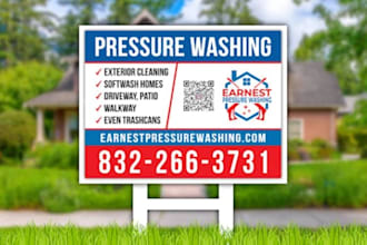 design yard sign, bandit sign, lawn, real estate , car magnets in just 1 hours
