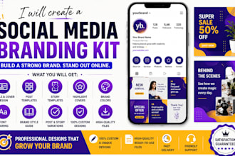 create a professional social media branding kit and templates