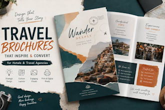 create modern tourism brochure design for hotels and travel agencies