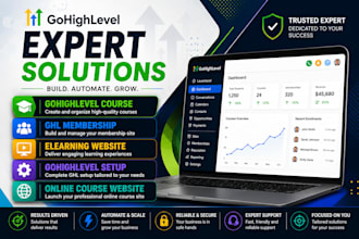 create elearning, membership or online course website in gohighlevel ghl