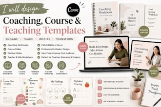 coaching workbook course slide webinar slide teacher kids work sheet template