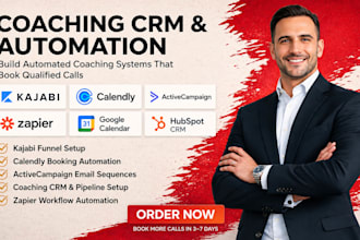 setup coaching CRM kajabi calendly activecampaign automation funnel leads