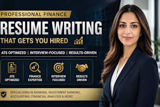 write finance, auditor, cfo, fintech, accountant, and investment banking resume