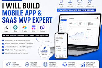 build mobile ap adalo glide airtable softr client portal noloco saas mvp expert